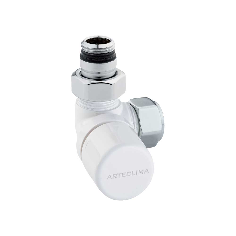 Valvola d'arredo termostatizzabile ad angolo SX high STYLE" bianco 1/2" - 24x19 — Arteclima - HD casa