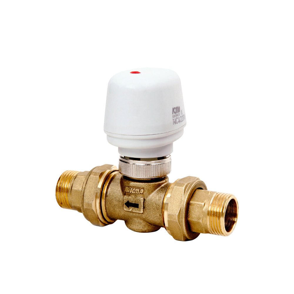 Valvola di zona 2 vie a pistone con attuatore elettrotermico ICMA 1/2" m - 230V - HD casa