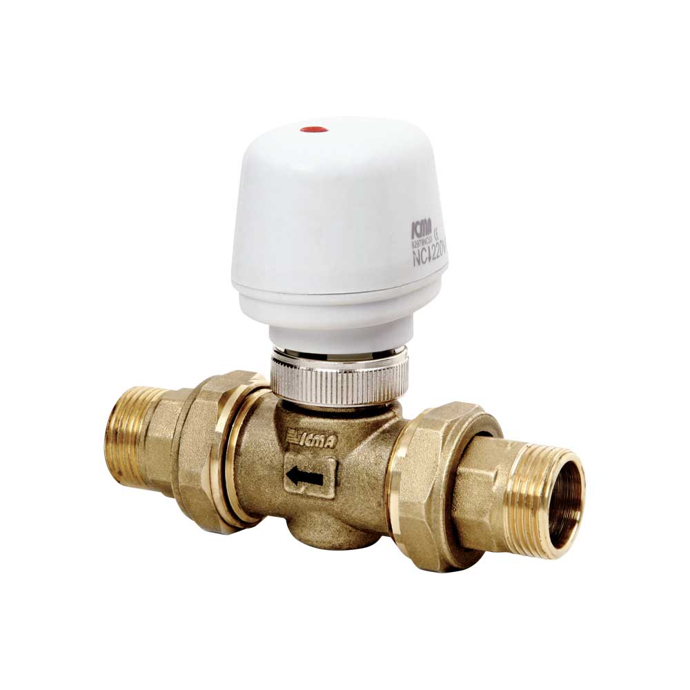 Valvola di zona 2 vie a pistone con attuatore elettrotermico ICMA 1/2" m - 230V - HD casa