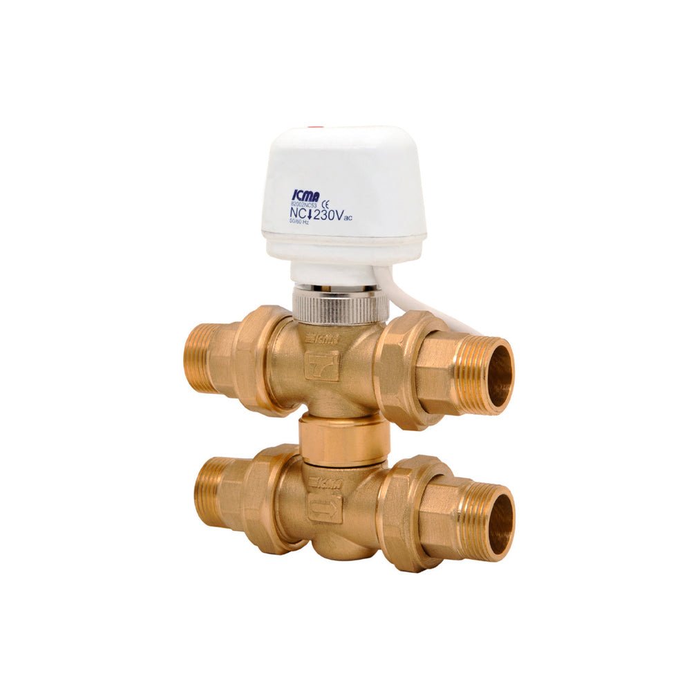 Valvola di zona 4 vie a pistone con attuatore elettrotermico ICMA 1" m - 230V - HD casa