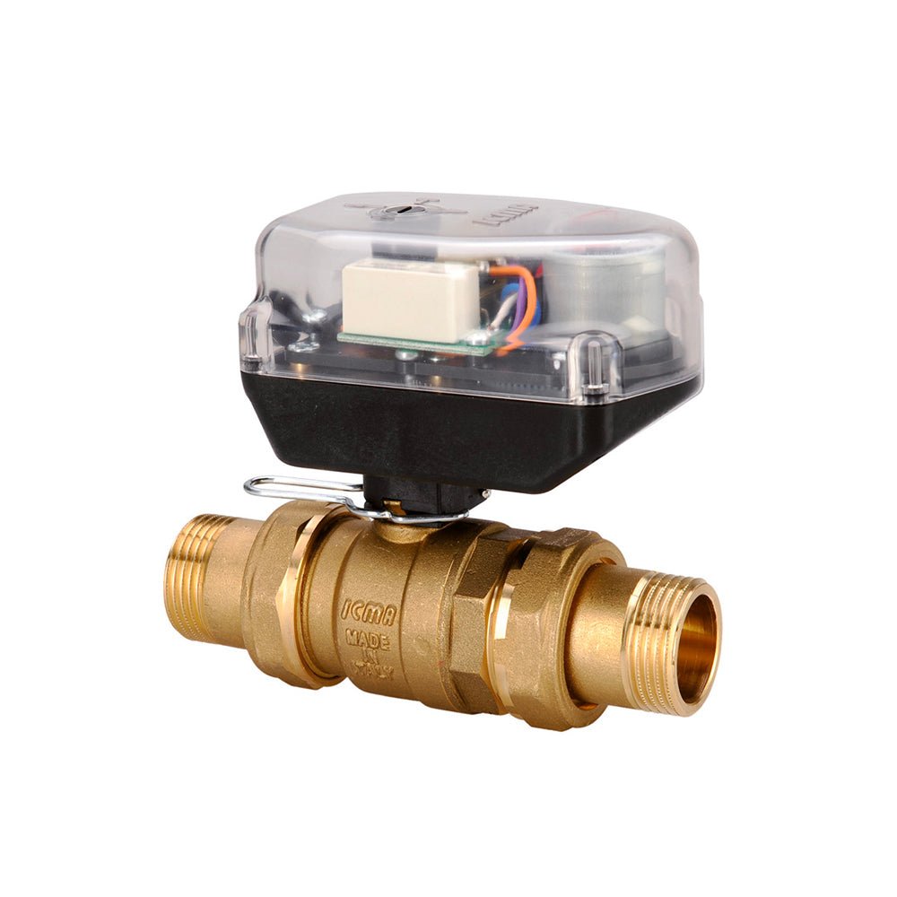 Valvola di zona a sfera motorizzata 2 vie con servocomando e rele ICMA 1/2" M/M - 230V - HD casa