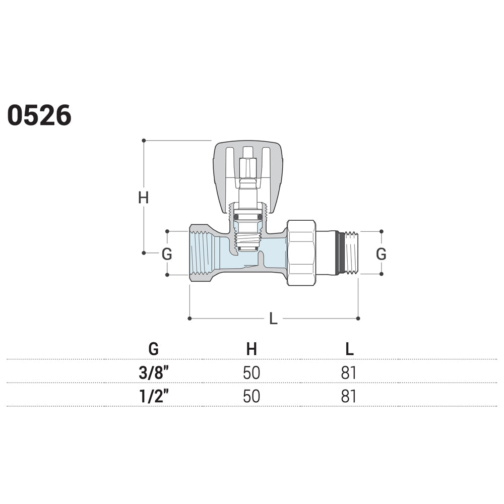 Valvola diritta attacco per tubo ferro serie UNIVERSAL" 3/8" - 3/8" — SR - HD casa
