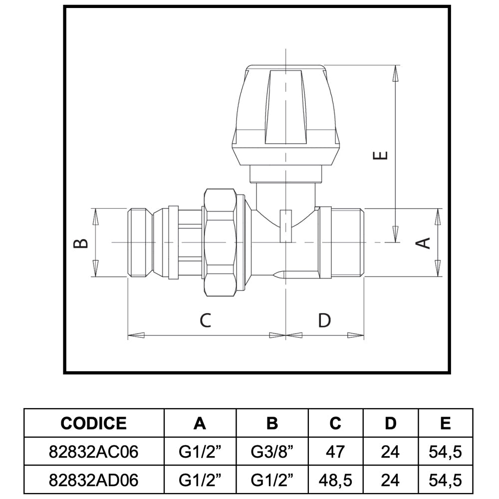 Valvola diritta attacco per tubo rame, multistrato e PE-X Dalia ICMA 1/2" x 1/2" - HD casa