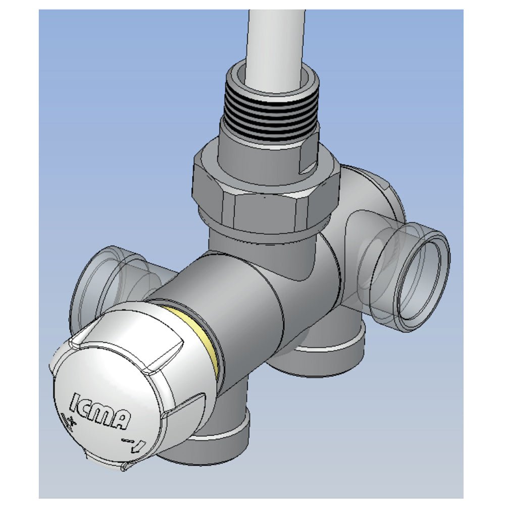 Valvola mono-bitubo termostatizzabile con attacchi orientabili ICMA 1/2" - 24x1,5 - HD casa