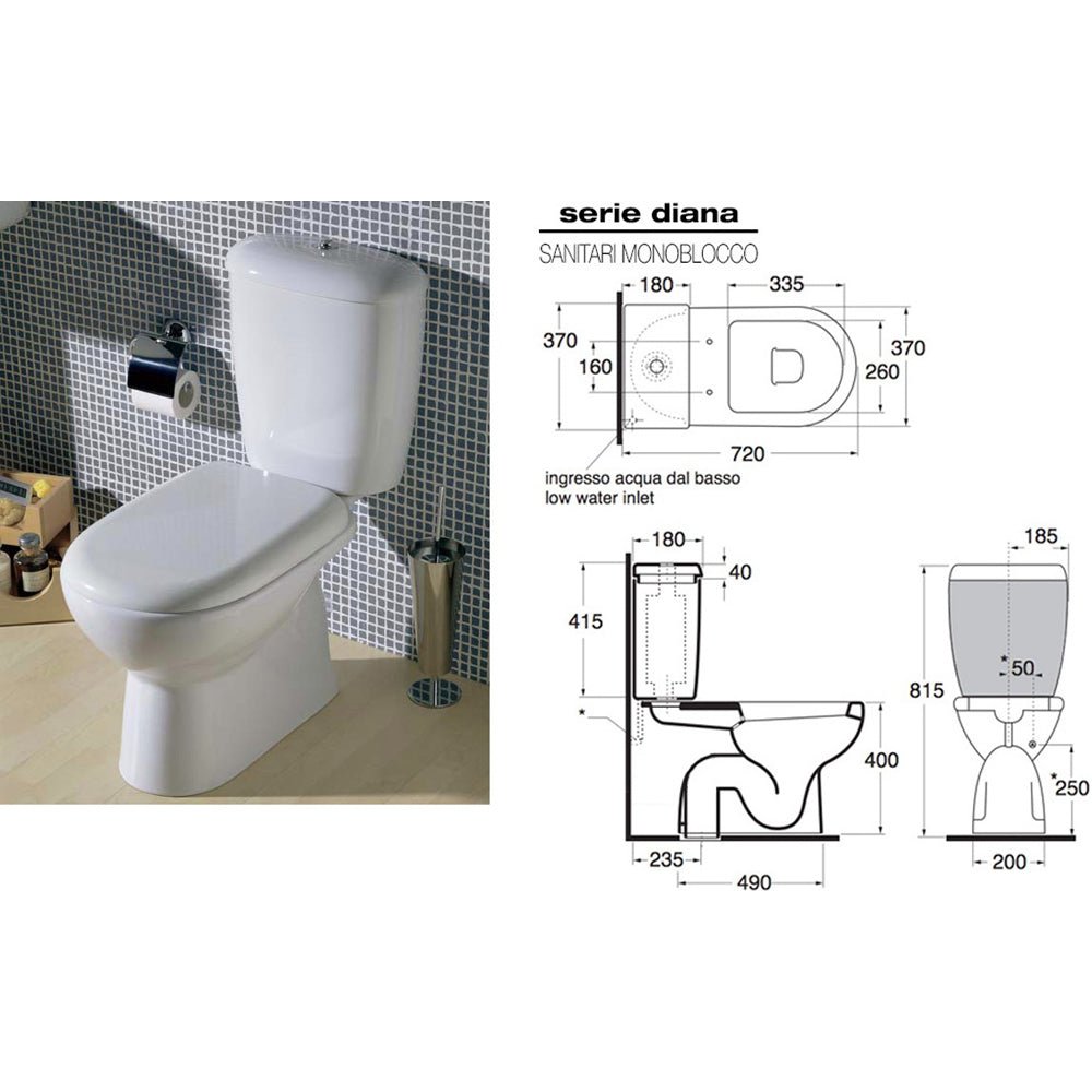 Vaso-bidet Diana con sedile scarico universale — Azzurra - HD casa