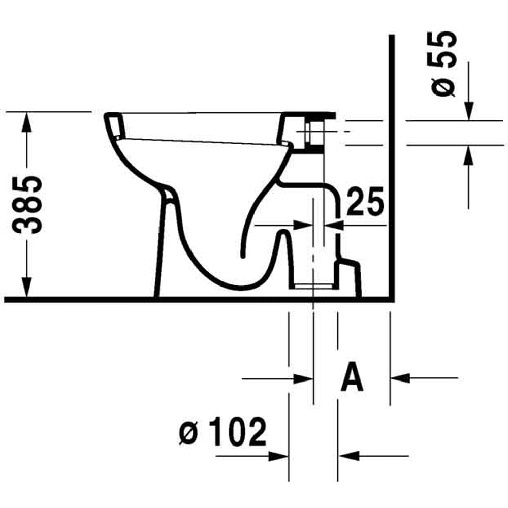 Vaso D-code scarico a terra 35x53 cm — Duravit - HD casa
