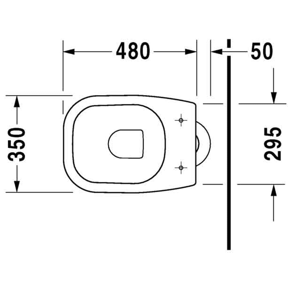 Vaso D-code scarico a terra 35x53 cm — Duravit - HD casa