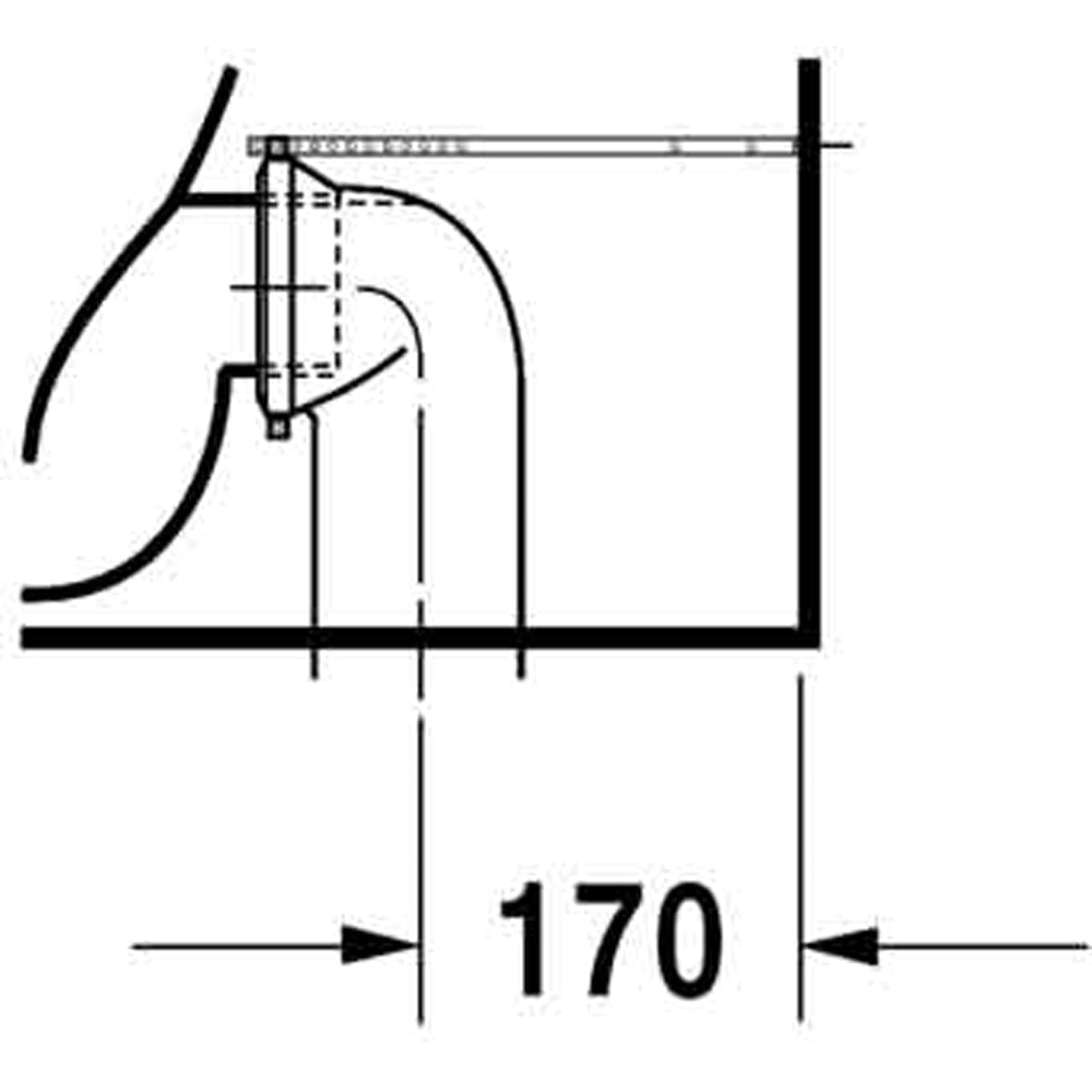 Vaso filo muro monoblocco D-code scarico universale 35x56 — Duravit - HD casa