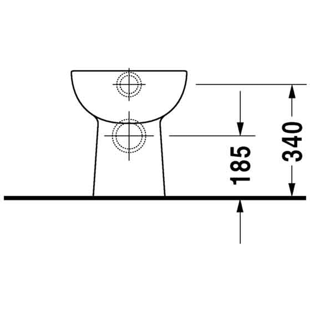 Vaso filo parete D-code scarico universale 35x56 — Duravit - HD casa