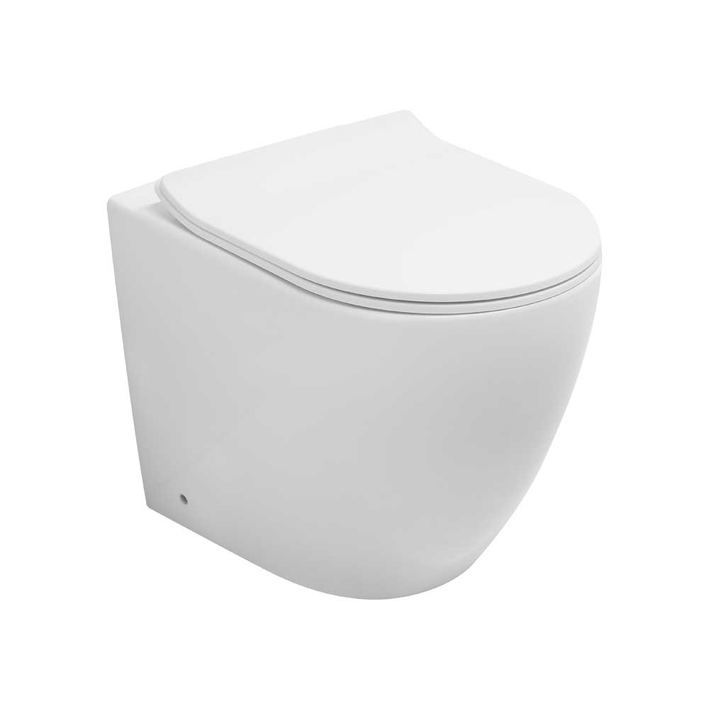Vaso filo parete new ONE" rimfree bianco opaco scarico universale — Mood Ceramic - HD casa