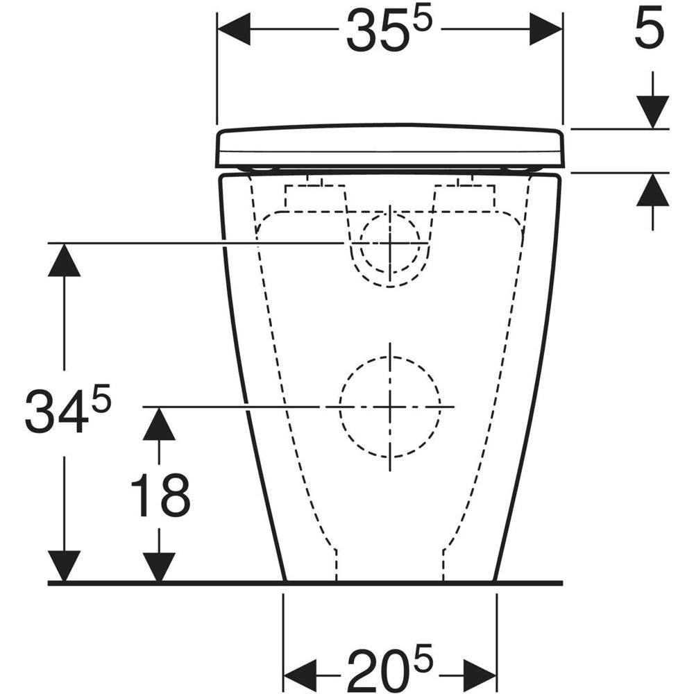 Vaso filo parete rimfree Acanto con sedile chiusura rallentata — Geberit - HD casa