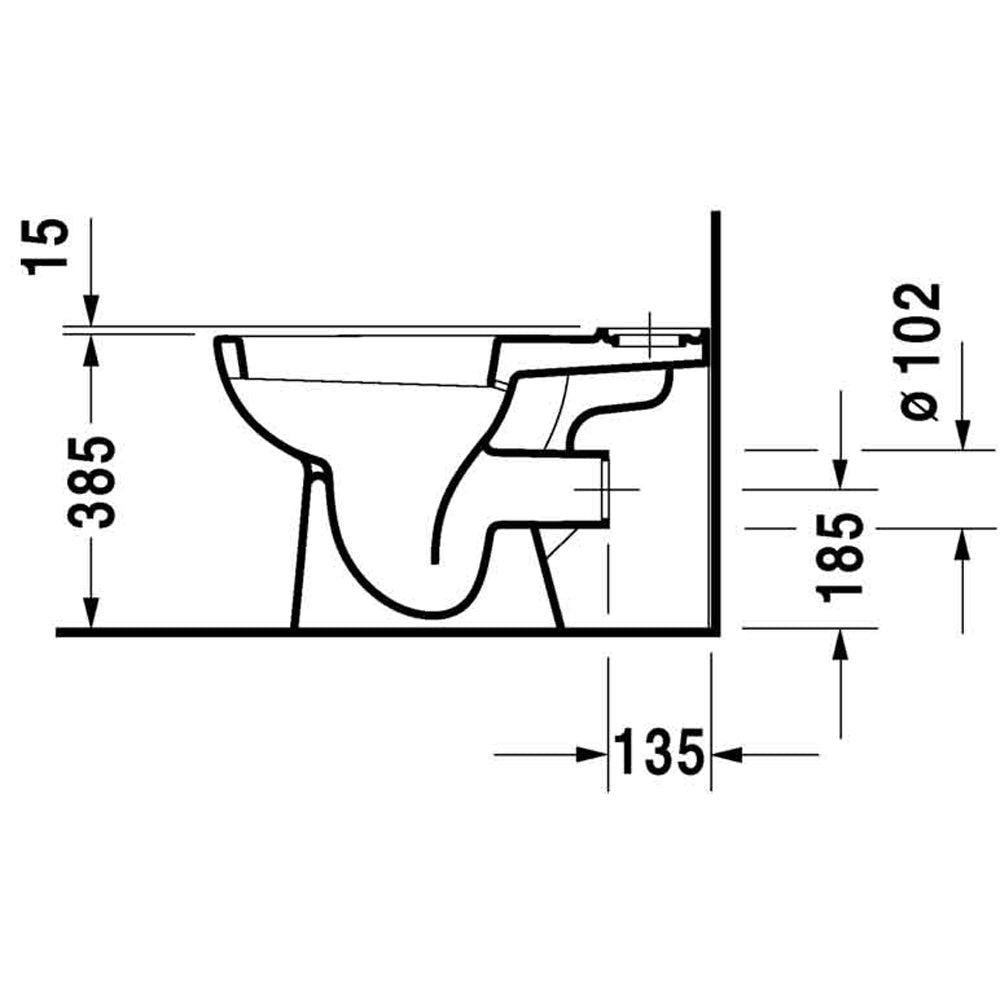 Vaso monoblocco D-code scarico a parete — Duravit - HD casa