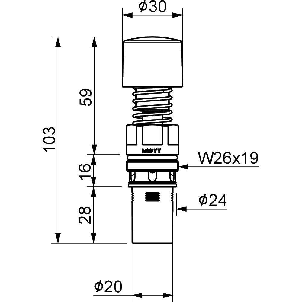 Vitone temporizzato completo per incasso doccia modello 108" Ø 30 mm — MCM - HD casa