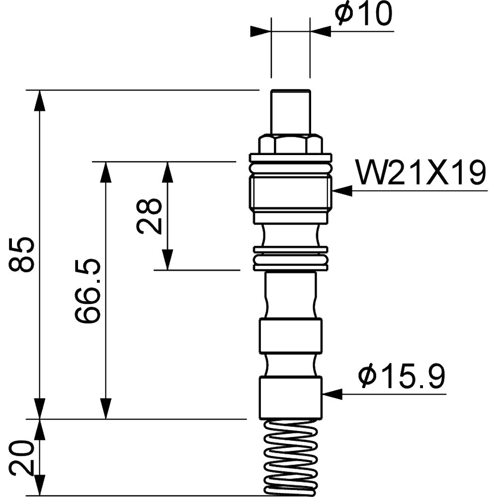 Vitone temporizzato completo per rubinetto a pedale Ø10 mm — MCM - HD casa