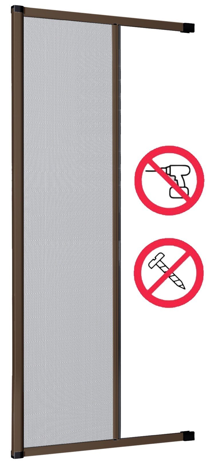 Zanzariera avvolgibile laterale cm 250 x 160 colore marrone con fissaggio ad espansione - HD casa