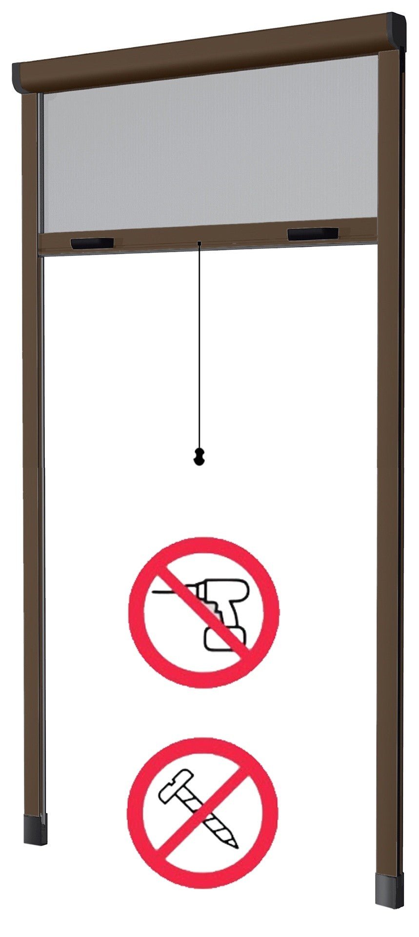 Zanzariera avvolgibile verticale 100 x 250 cm colore marrone con fissaggio ad espansione - HD casa