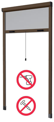 Zanzariera avvolgibile verticale 80 x 170 cm colore marrone con fissaggio ad espansione - HD casa